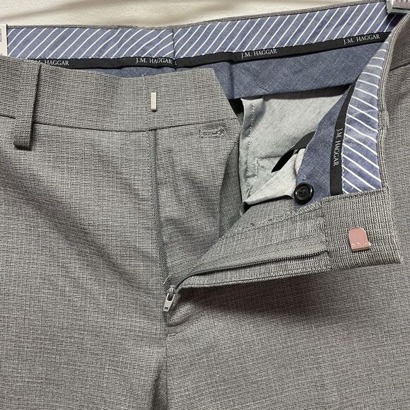 J.M. Haggar Suit Slim Fit Subtle Grid Dress Pants Men's W32 L30 Suit Separate - Picture 10 of 14